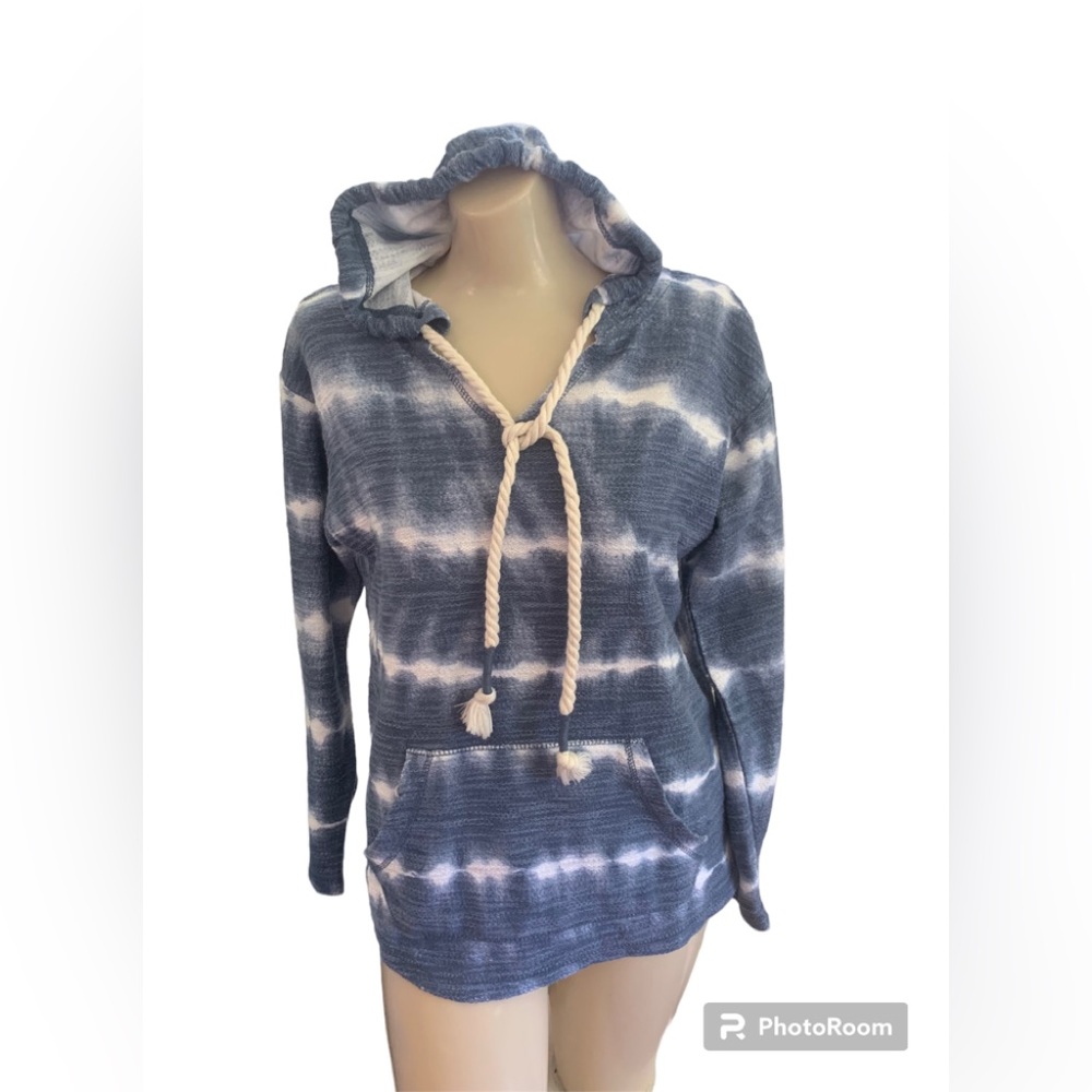 Dreamsicle Women’s Hoodie Pullover Blue/White Tie Dye Size S